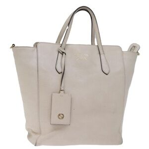Gucci Swing White Leather Hand Bag